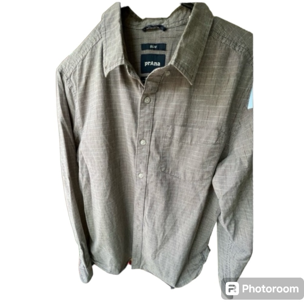 Prana Long Sleeve Button Front Lightweight Cotton Plaid Shirt. Men’s Small.‎